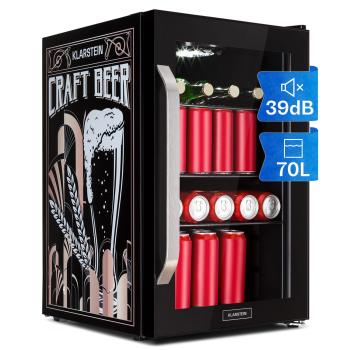 Klarstein Beersafe 70 Craft Beer Edition, lednice, 70 litrů, skleněné dveře, nerezavějící ocel