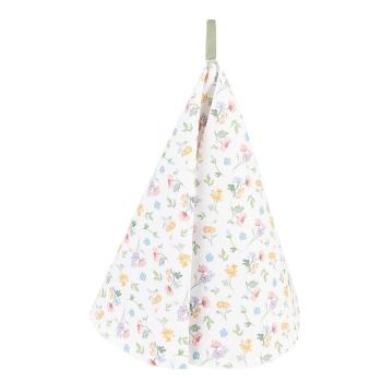 Bavlněná kulatá utěrka s květinovým motivem Colourful Flowers - Ø 80cm CFL48