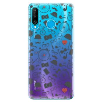 Odolné silikonové pouzdro iSaprio - Vintage Pattern 01 - black - Huawei P30 Lite