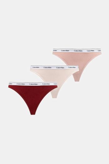 Tanga Calvin Klein Underwear 3-pack růžová barva, 000QD5209E