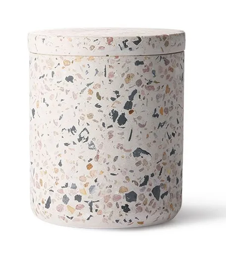 Cementová dóza s víčkem Terazzo - Ø 8*10cm    HKLIVING
