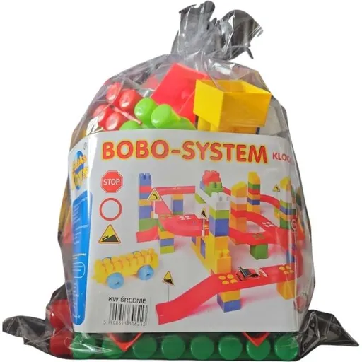 RELAKS-TOYS MEDIUM BLOCKS + TRACK Dětské kostky, mix, velikost