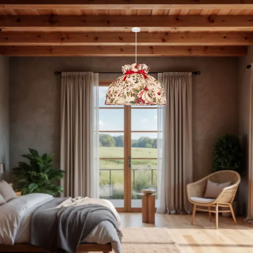 Závěsná lampa ROZANO bílá 1x40W E27 květinové stínidlo