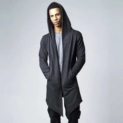 Urban Classics Long Hooded Open Edge Cardigan charcoal - S