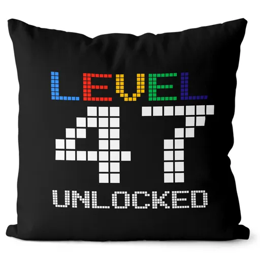 Polštář Level unlocked (Velikost: 40 x 40 cm, věk: 47)