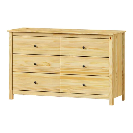 Komoda 6 zásuvek TORINO kovové úchytky