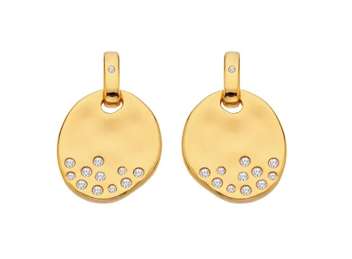 Hot Diamonds Pozlacené visací náušnice s diamanty a topazy Jac Jossa Soul DE810