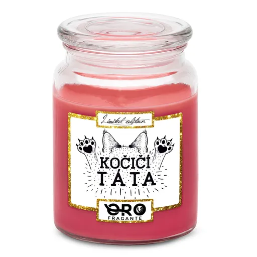 Svíčka Kočičí táta – tlapky (Vůně svíčky: Višně v čokoládě)