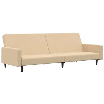 2místná rozkládací pohovka krémová samet, 337319 (337319)