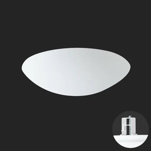 OSMONT AUR68111 AURA V11 stropní/nástěnné skleněné polovestavné svítidlo bílá IP44 3000 K 19W LED nouzové kombinované 3 h