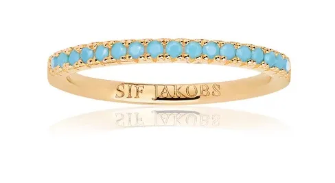 Sif Jakobs Stříbrný prsten s kamínky tyrkysu Ellera SJ-R2869-TQ-YG 50 mm