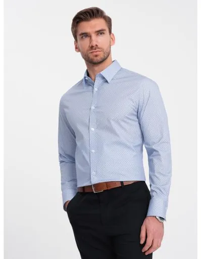 Pánská bavlněná košile REGULAR FIT světle modrá