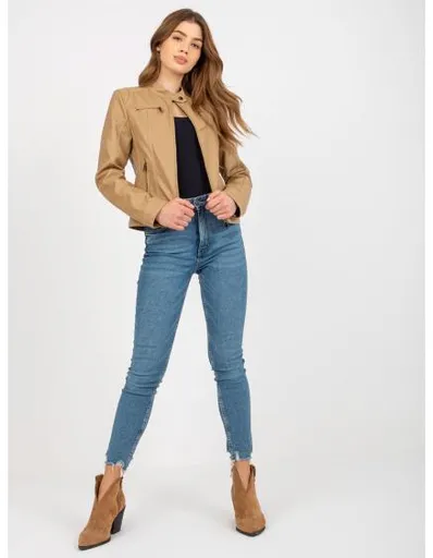 Dámská bunda s podšívkou BIKER světle hnědá