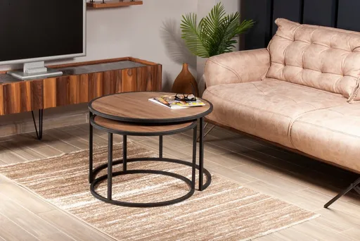 Sada odkládacích stolků (2 kusy) Tambur - Walnut