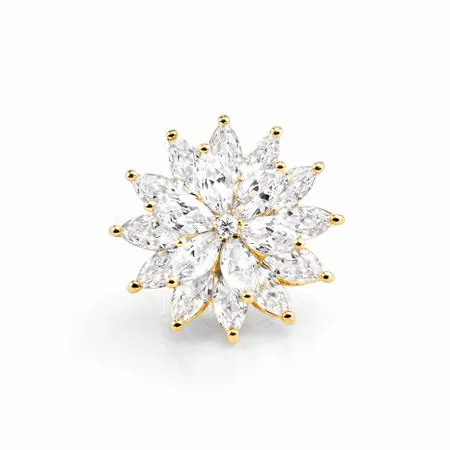 Troli Blyštivá květinová brož Gold