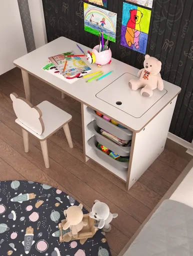 Psací stůl Soho - White, Grey