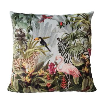 Sametový polštář s plameňákem Jungle Flamingo - 45*45*10cm DCKSFJF