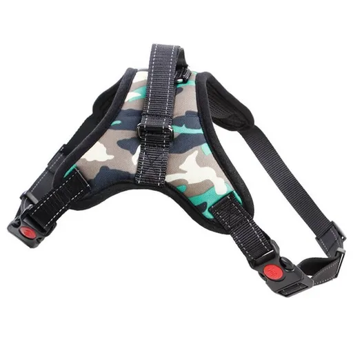 Sporty postroj pro psa | 32 – 98 cm Barva: Hnědý-maskáč, Obvod hrudníku: 49 - 65 cm