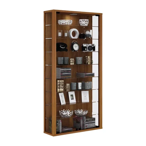 VCM Nástěnná vitrína Vitrosa maxi, ořech