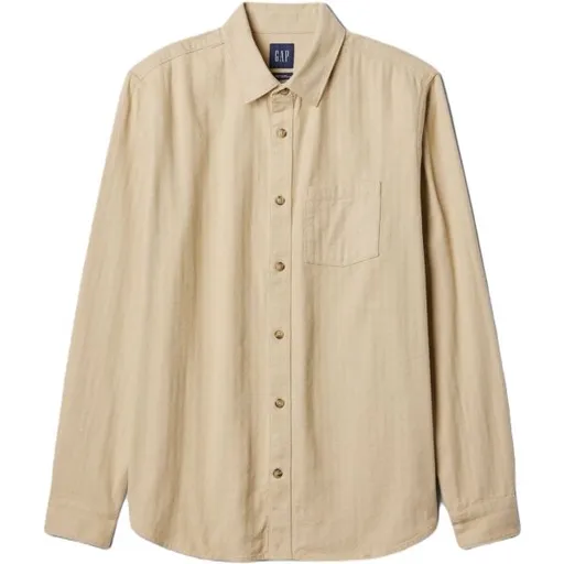 GAP LS FLANNEL Pánská košile, béžová, velikost