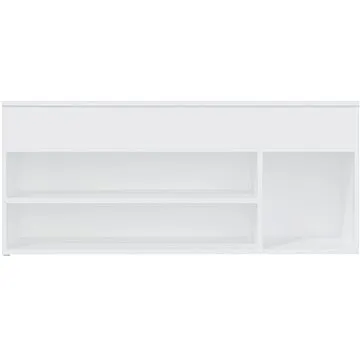 Lavice s botníkem bílá 105 x 30 x 45 cm dřevotříska, 808756 (808756)