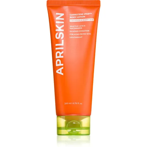 APRILSKIN Carrotene IPMP Body Lotion zklidňující tělový krém pro rozjasnění a hydrataci 200 ml