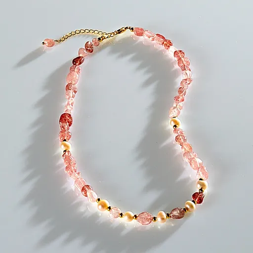Náhrdelník z jahodového křemene