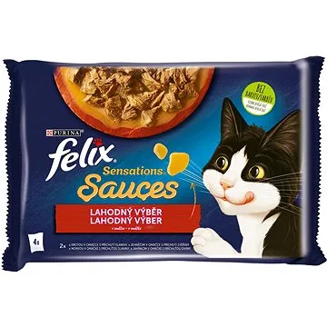 Felix Sensations Sauces s krůtou a jehněčím v lahodné omáčce 4 x 85 g (7613039757475)