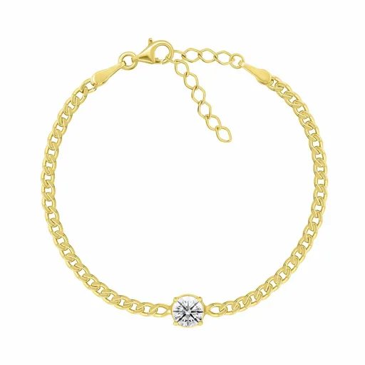 Brilio Silver Pozlacený dámský náramek s kubickým zirkonem BRC184Y