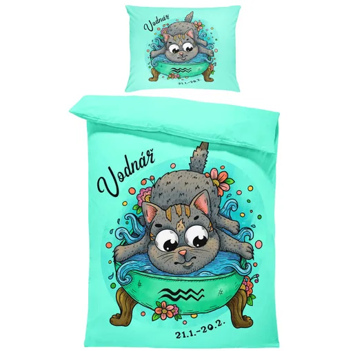 Povlečení Kočičí znamení – vodnář (Rozměr : 1x150/200 + 1x60/50)