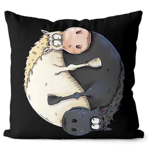 Polštář Jin Jang – koně (Velikost: 55 x 55 cm)