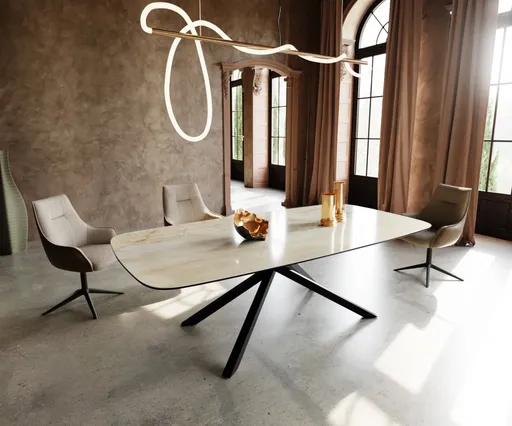 Jídelní stůl Edge Boot 240x120 cm keramika Iris FMG Onice Oro