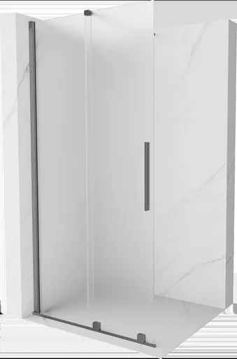 Mexen Velar sprchová stěna posuvná Walk-in 90 x 200 cm, mléčné sklo 8 mm, gun metal 871-090-000-33-95