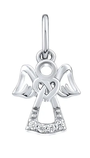 Silvego Stříbrný přívěsek s čirými zirkony Andělíček MW2233P