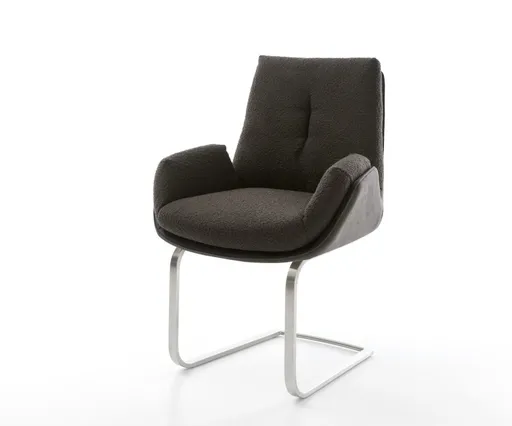 Jídelní židle Clea-Flex mix materiálů černá konzolová podnož