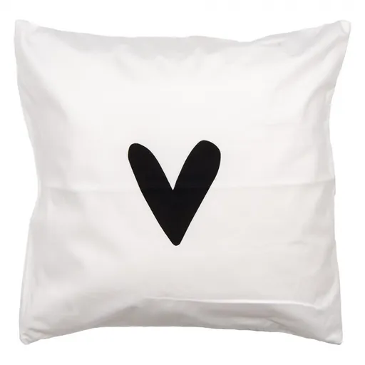 Bílý povlak na polštář se srdíčky Lovely Day - 45*45 cm BHS24-3