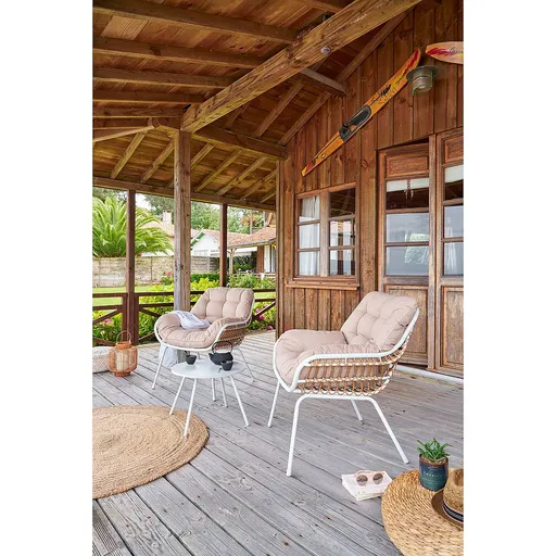 Kovová balkonová sestava OSCAR pro 2 osoby (ivory)