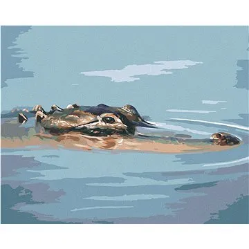 Zuty - Malování podle čísel - ALIGÁTOR HLAVA PLOVOUCÍ VE VODĚ (D. RUSTY RUST), 80x100 cm, vypnuté pl (HRAmmb04055nad)