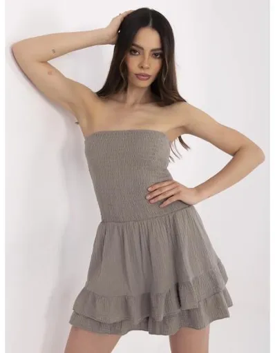 Tmavě béžové mušelínové letní kombinéza