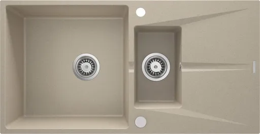 DEANTE Corio pískový Granitový dřez, 1,5-miska s odkapávačem ZRC_7513