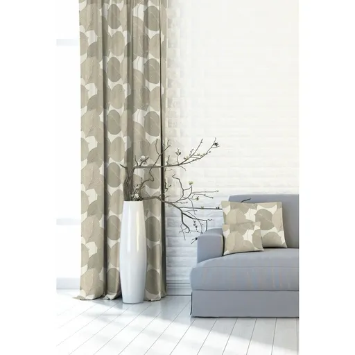 Závěs dekorační nebo látka, OXY Listy béžové, 150 cm 150 cm