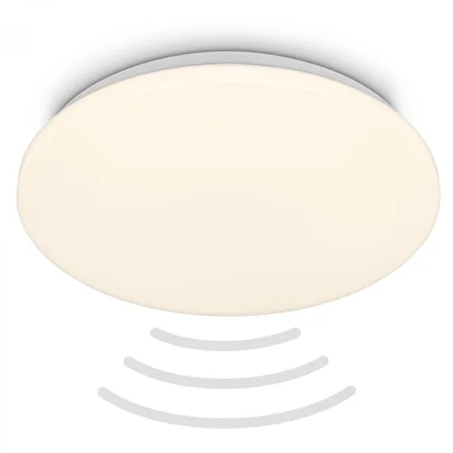 BRILONER Walk LED stropní svítidlo IP54, 3m dosah čidla, pohybové čidlo, bílé 3828016