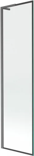 MEXEN/S Next L vanová zástěna FIX 50 x 150, černá vzor,  grafit kartáčovaná 895-050-000-03-70-66