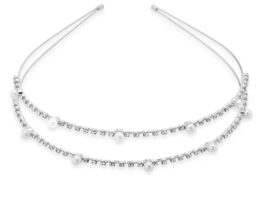 Troli Elegantní dvojitá čelenka do vlasů s krystaly