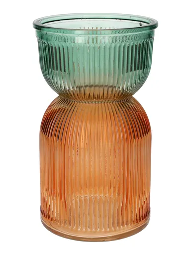 DUIF Skleněná váza SAME DUO 21cm zelená broskvová