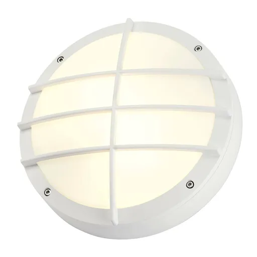 SLV BIG WHITE BULAN GRID, venkovní nástěnné a stropní svítidlo, TC-TSE, IP44, kulaté, bílé, max. 50 W 229081