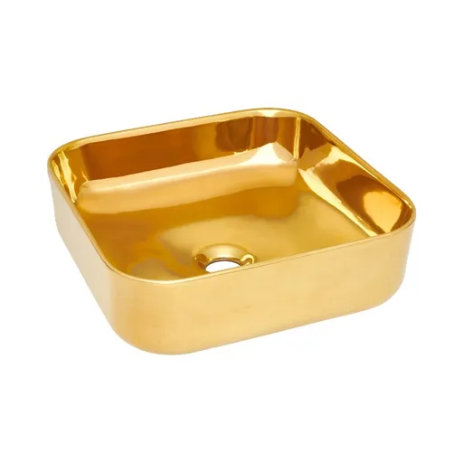 INVENA Umyvadlo na desku MALAGA TREND 39 cm, čtvercové zlatá CE-39-009-C