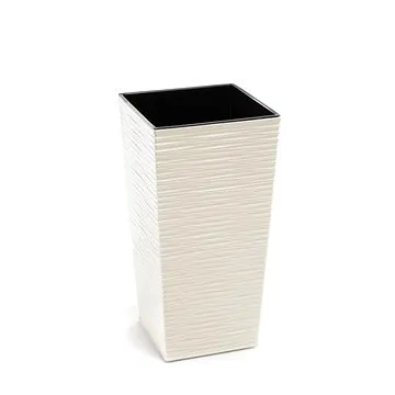 LAMELA, květináč FINEZIA DLUTO-vroubek 25 x 25 cm, výška 46,5 cm, krémový (MAT27949)