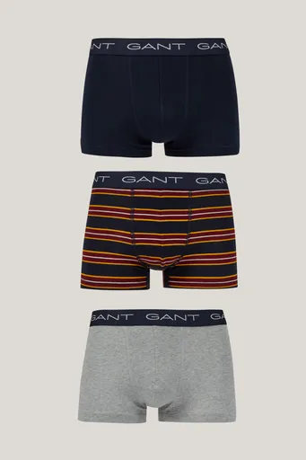 SPODNÍ PRÁDLO GANT RUGGER STRIPE TRUNK 3-PACK GB EVENING BLUE
