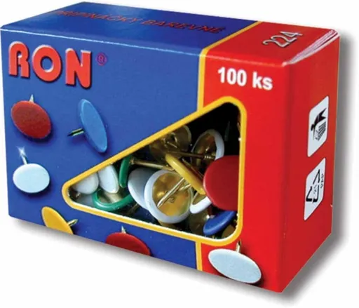 Připináčky 10mm 100ks 224 mix barev Ron